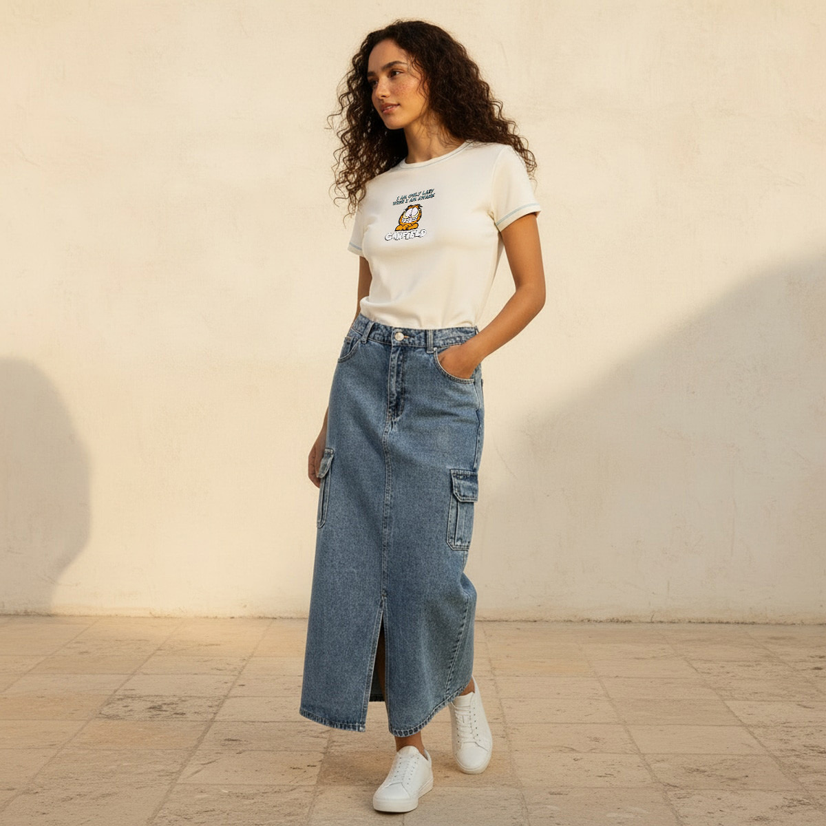 Garfield Cotton T-shirt-women-clothing-tshirts-image-3