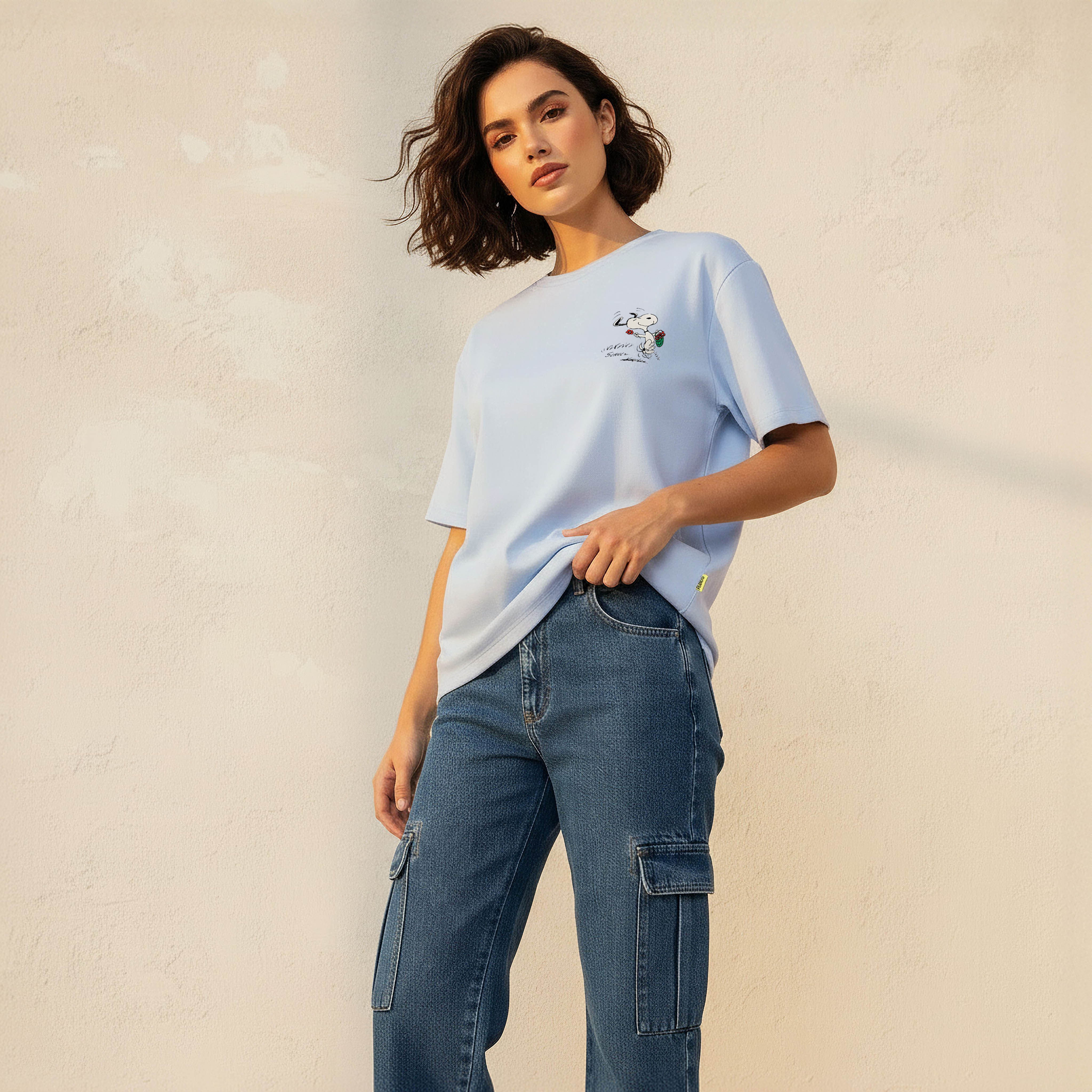 Snoopy Loose Fit T-shirt-women-clothing-tshirts-image-4