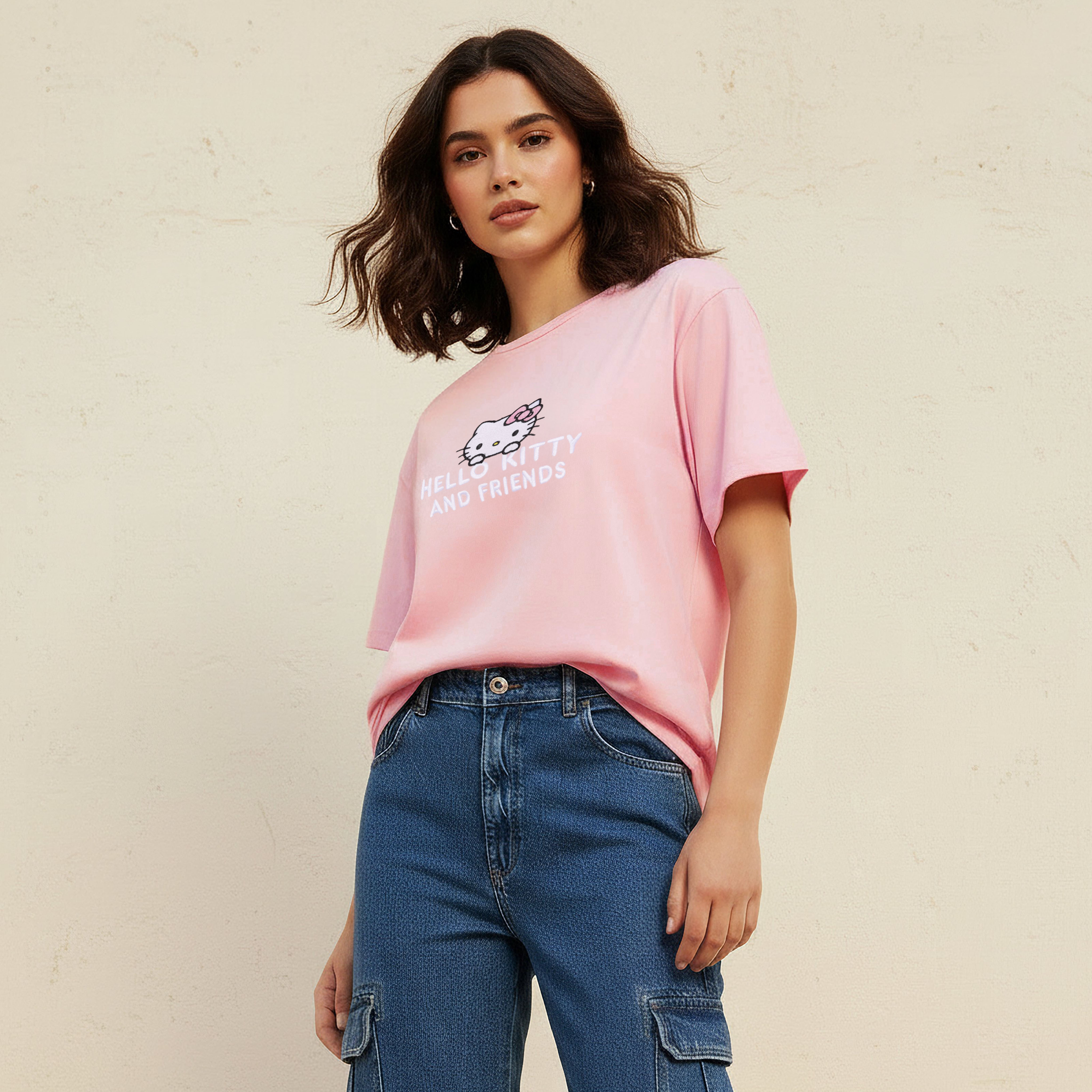 Hello Kitty Loose Fit T-shirt-women-clothing-tshirts-image-1