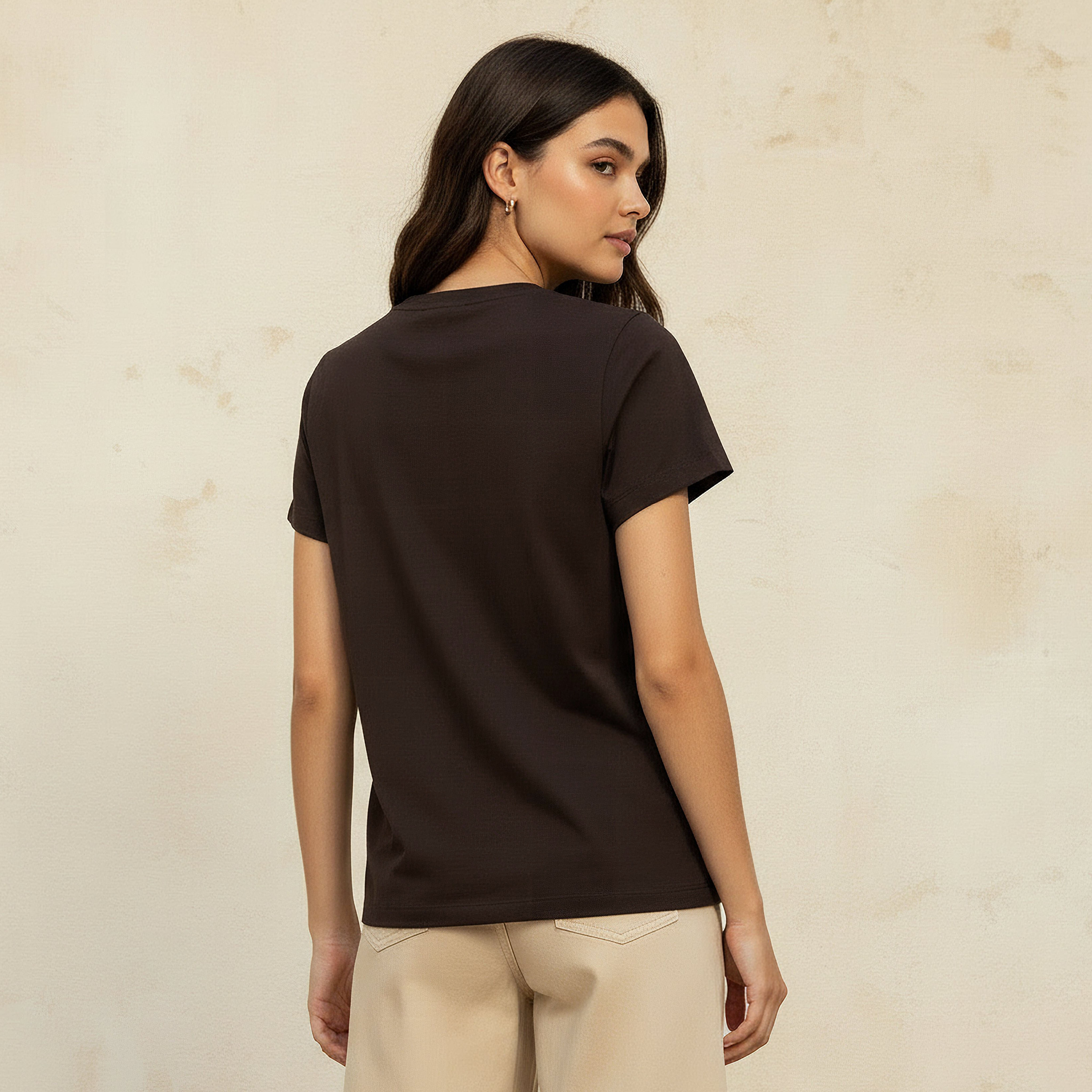 Cotton T-shirt with Stitch Applique Detail-women-clothing-tshirts-image-4