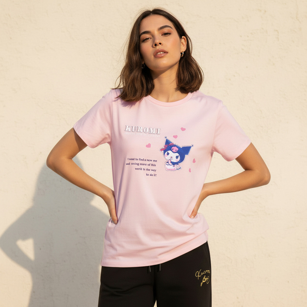 Kuromi Cotton T-shirt-women-clothing-tshirts-image-1