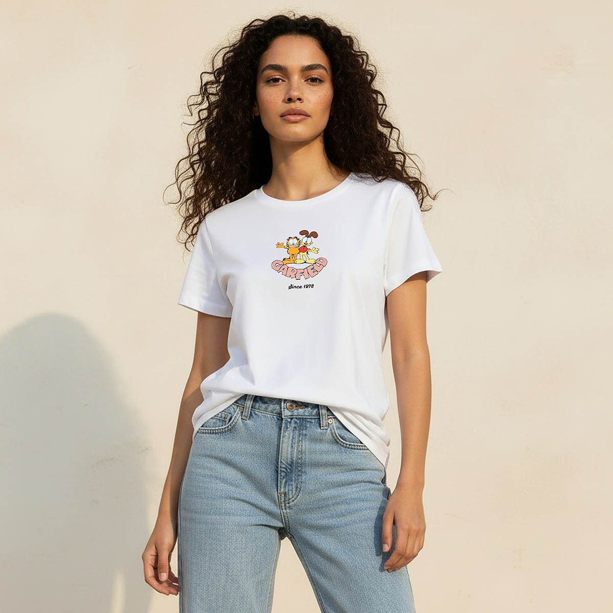 تيشيرت قطن بطبعات غارفيلد-women-clothing-tshirts-image-5