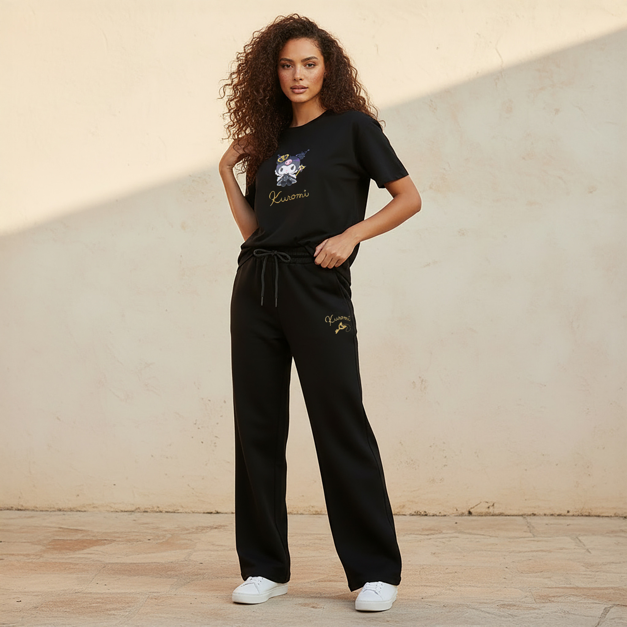 بنطلون بقصة مريحة وتطريزات كورومي-women-clothing-bottoms-joggers-image-3