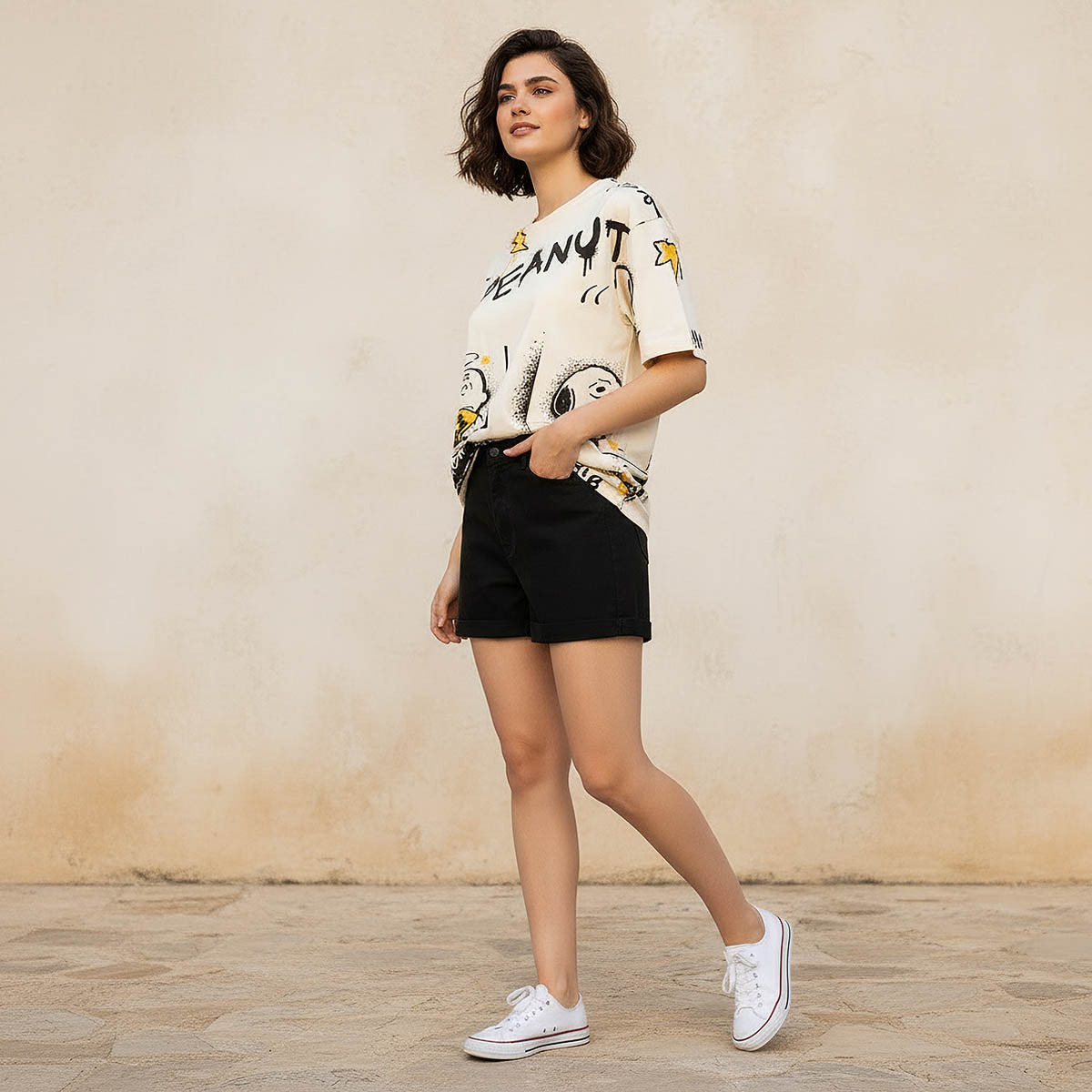 Peanuts Boxy Cotton T-shirt-women-clothing-tshirts-image-3