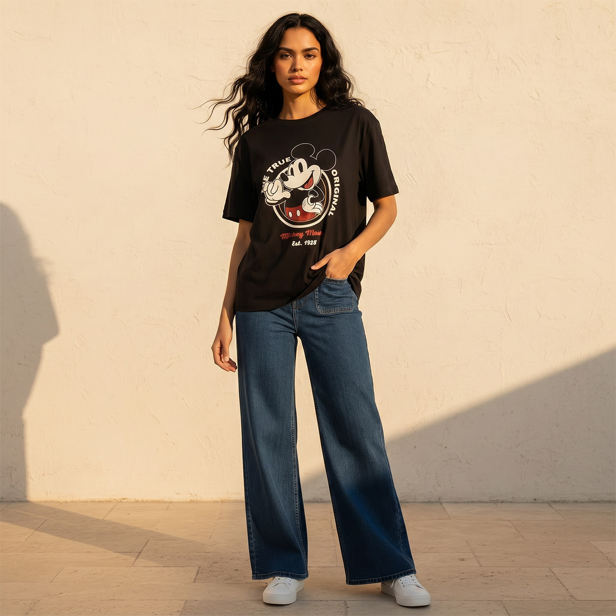 Mickey Mouse Boxy Fit Cotton T-shirt-women-clothing-tshirts-image-3