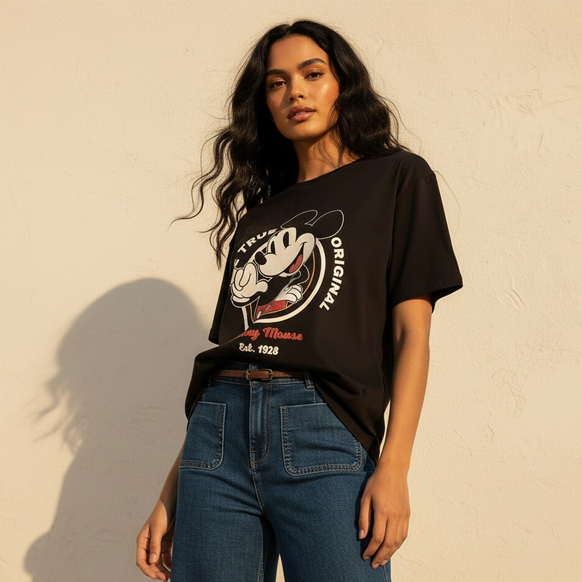 Mickey Mouse Boxy Fit Cotton T-shirt-women-clothing-tshirts-image-5