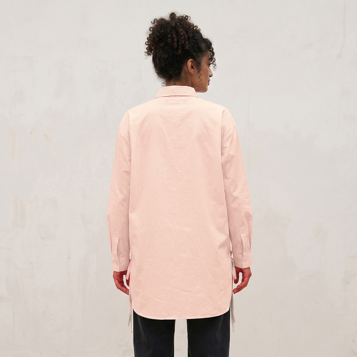 Stitch Cotton Shirt with High Low Hem-women-clothing-shirtsandblouses-shirts-image-4