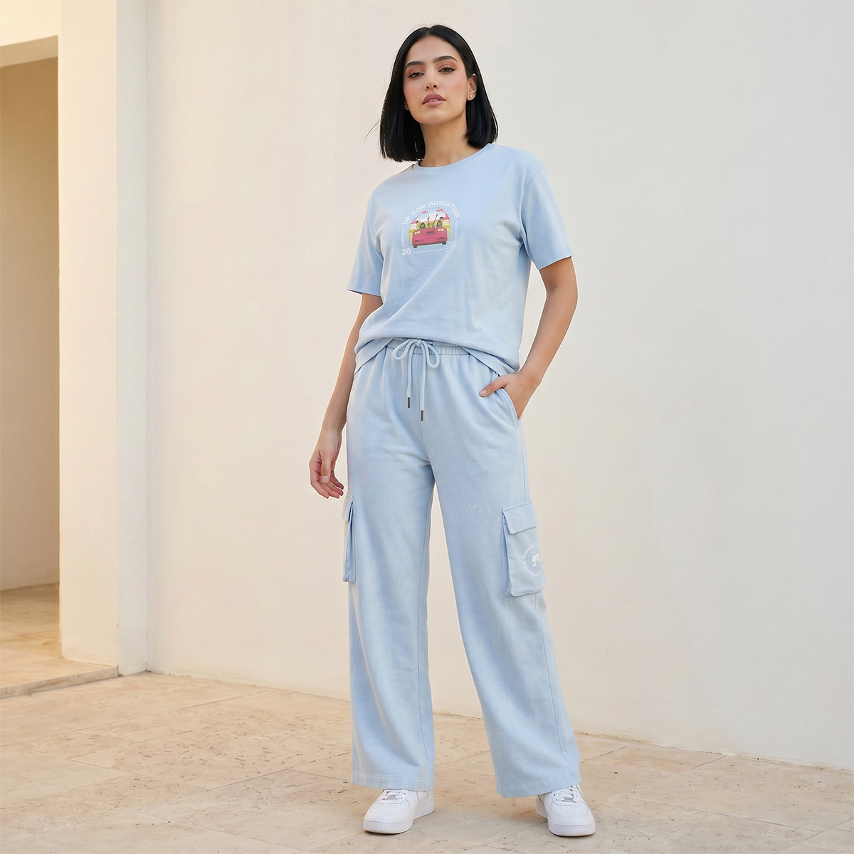 بنطلون كارجو قطن بخصر متوسط الارتفاع من باربي-women-clothing-bottoms-joggers-image-5
