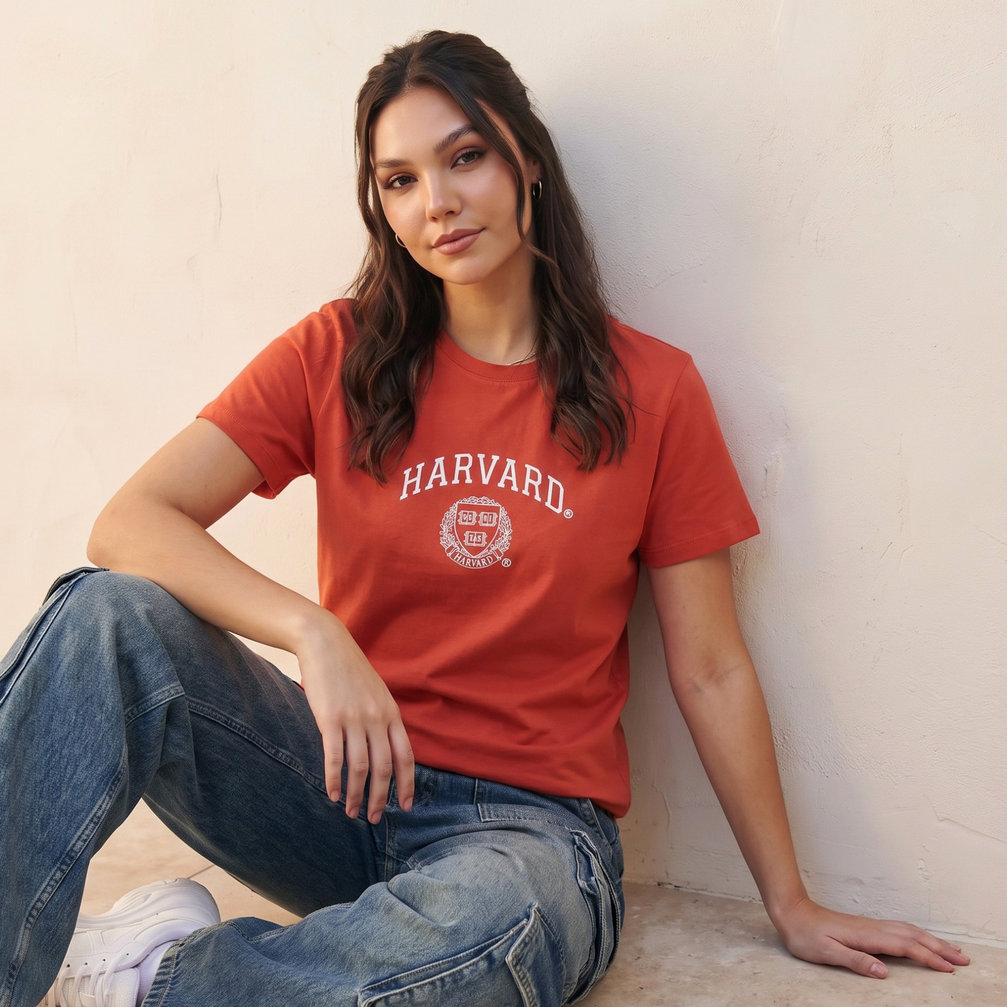 Harvard Cotton T-shirt with Crew Neck-women-clothing-tshirts-image-1