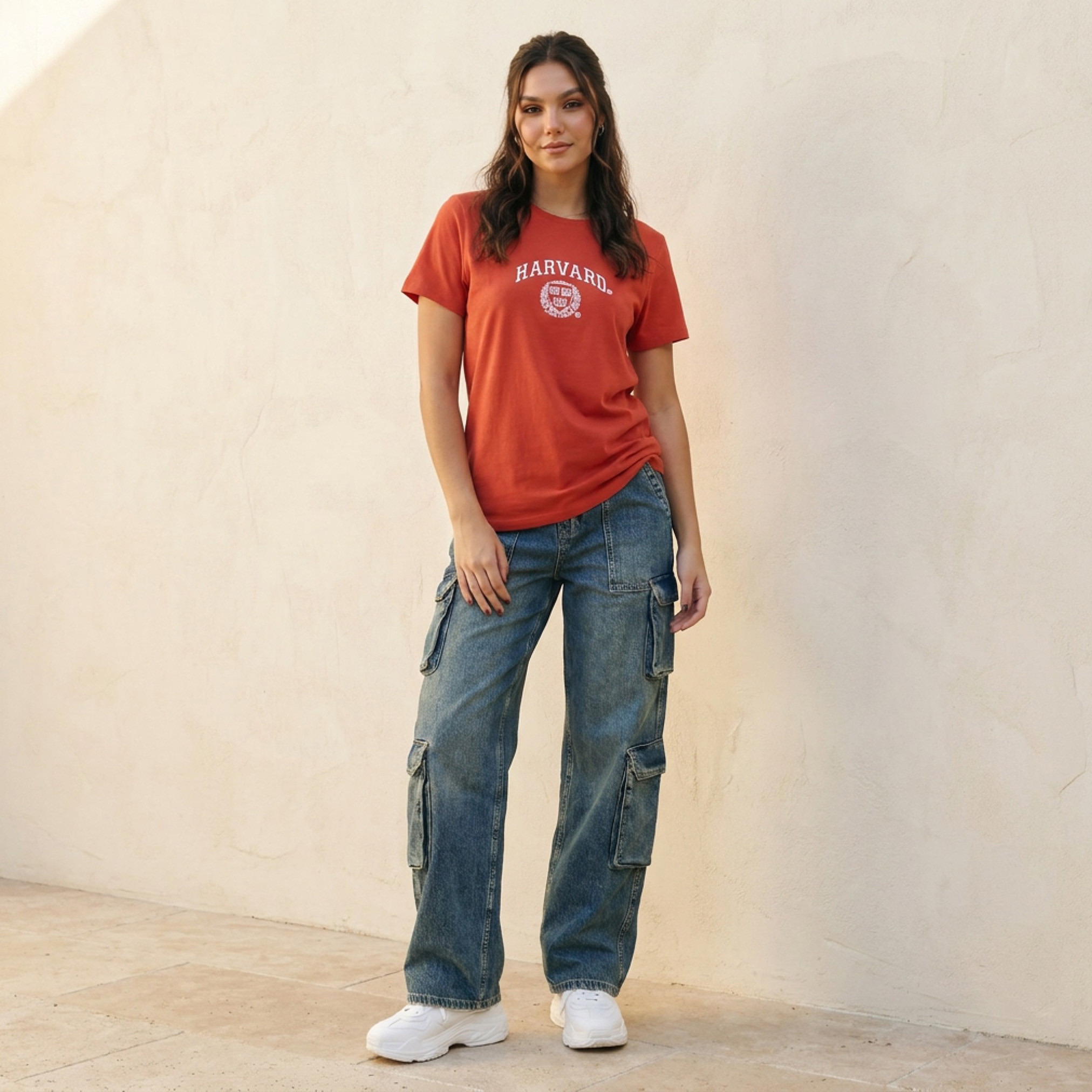 Harvard Cotton T-shirt with Crew Neck-women-clothing-tshirts-image-2