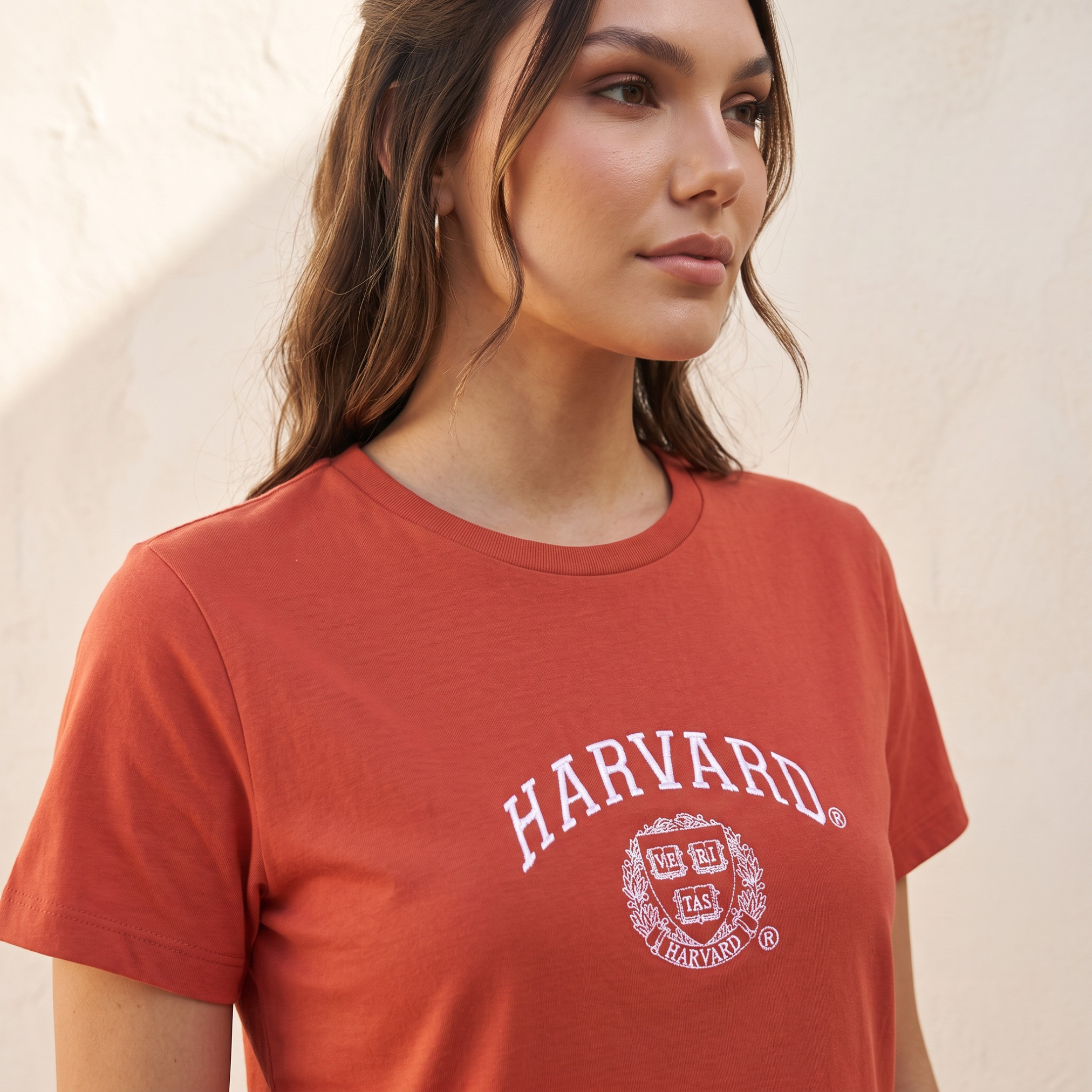 Harvard Cotton T-shirt with Crew Neck-women-clothing-tshirts-image-5