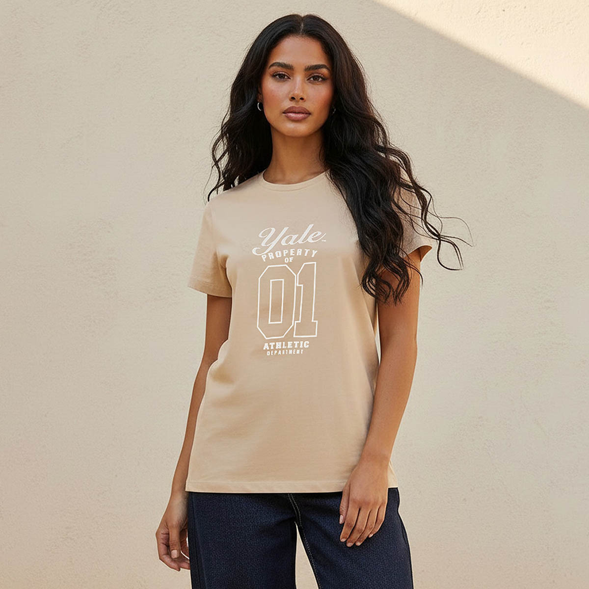 Yale Regular Fit Cotton T-shirt-women-clothing-tshirts-image-1
