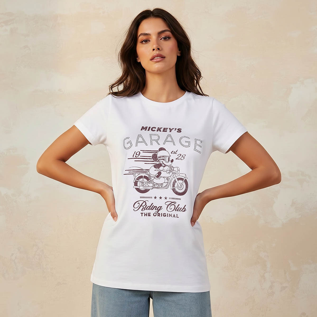 Mickey Mouse Regular Fit Cotton T-shirt-women-clothing-tshirts-image-1