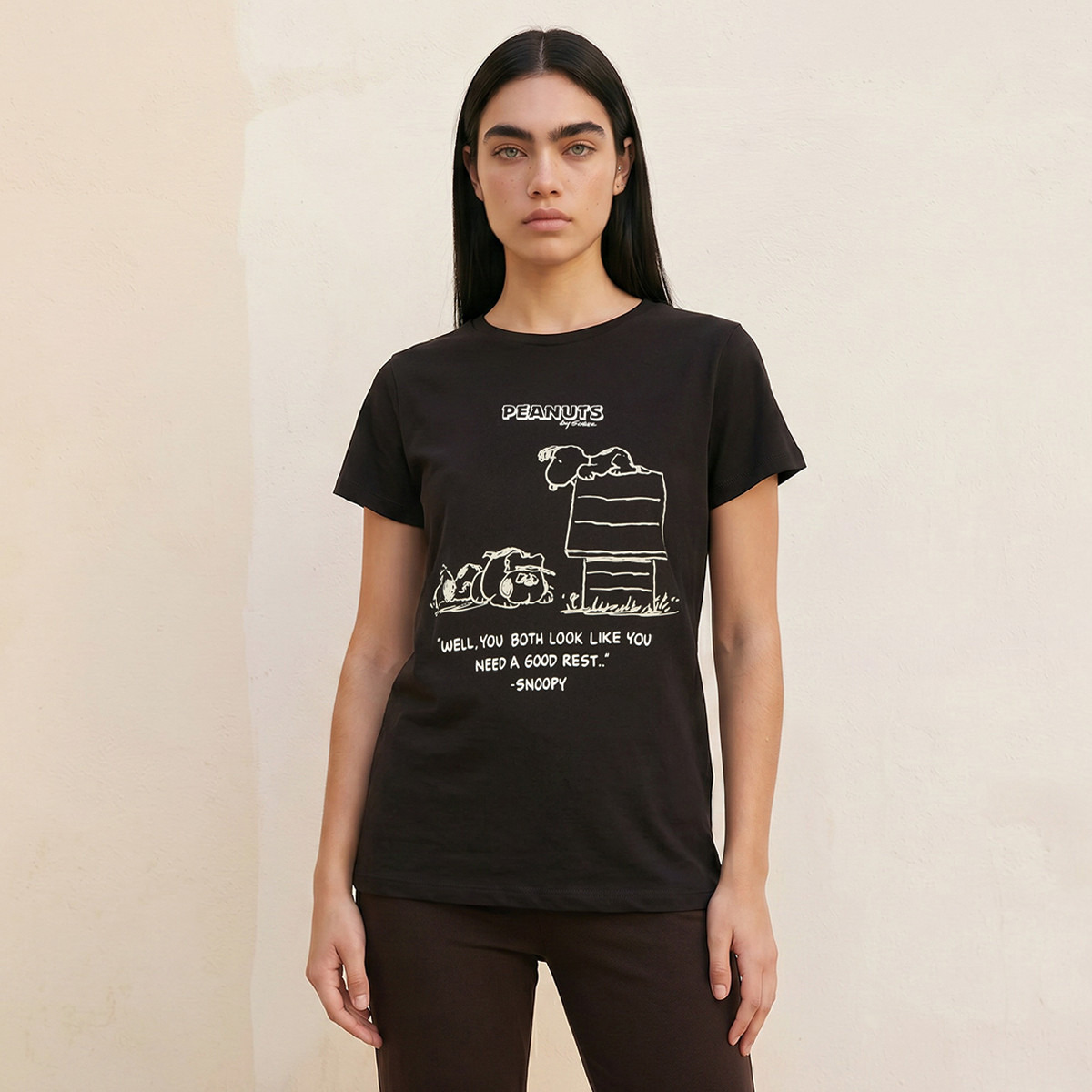 Peanuts Cotton T-shirt-women-clothing-tshirts-image-1