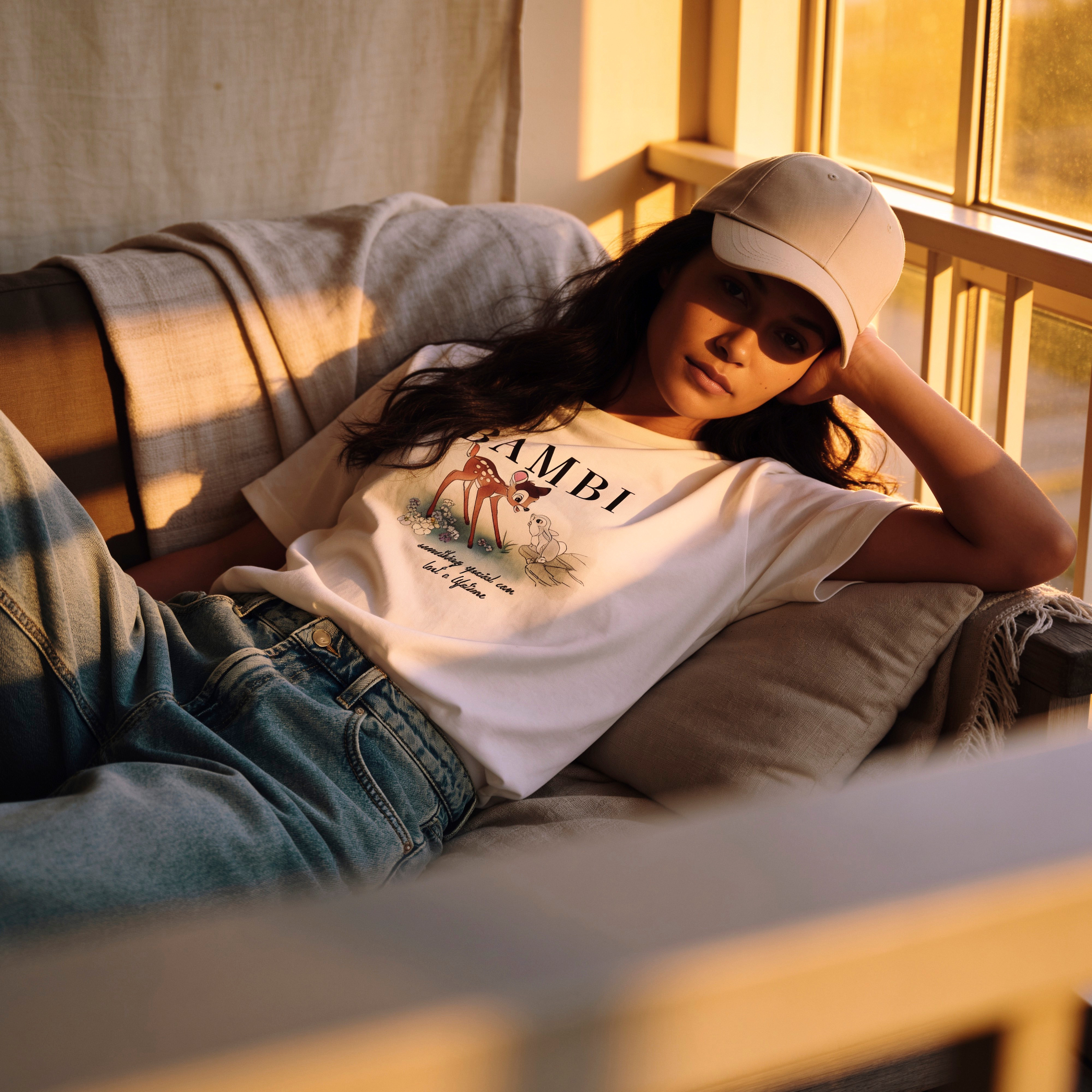 تيشيرت قطن بطبعات بامبي-women-clothing-tshirts-image-1