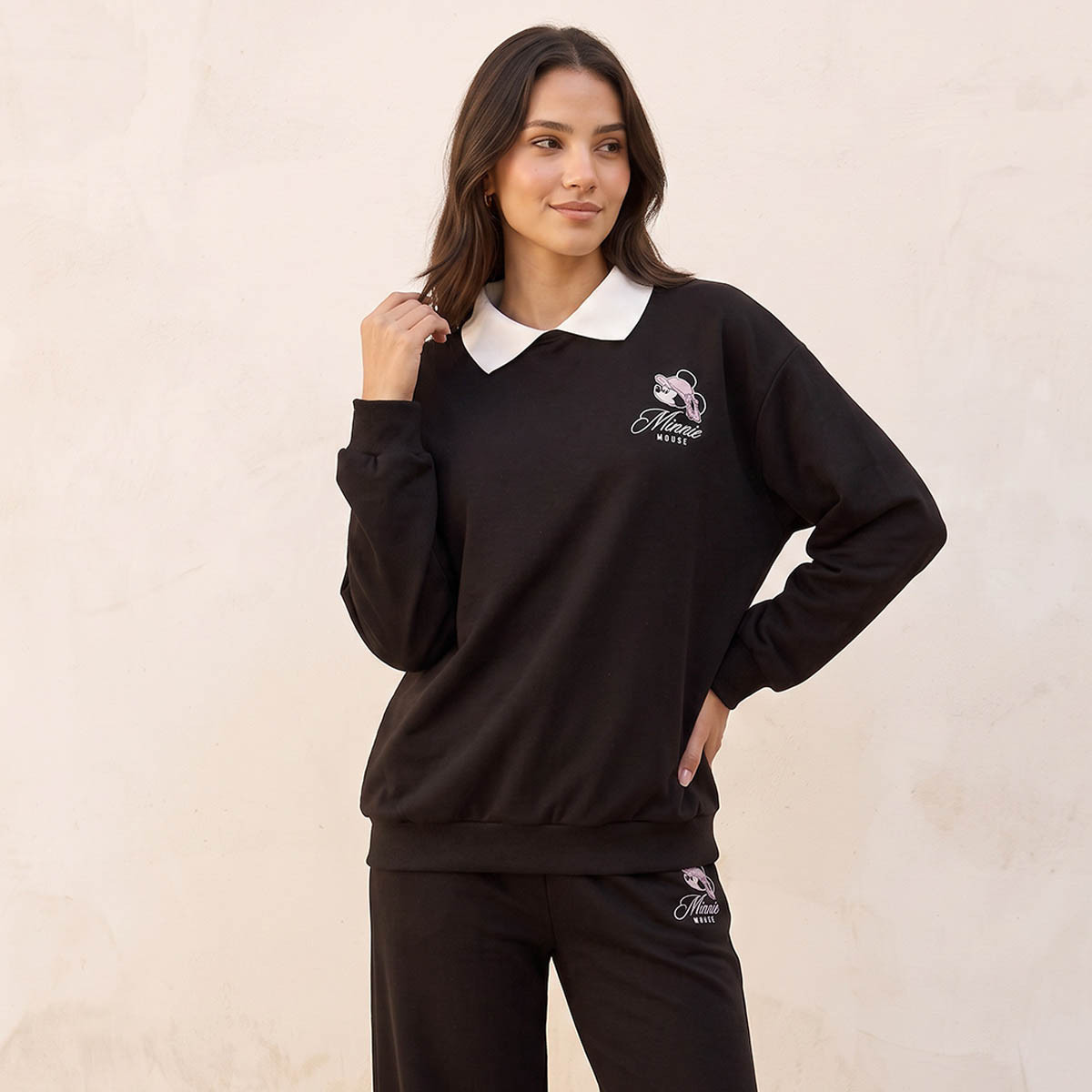 سويت شيرت بياقة عادية وطبعات ميني ماوس-women-clothing-hoodiesandsweatshirts-sweatshirts-image-5