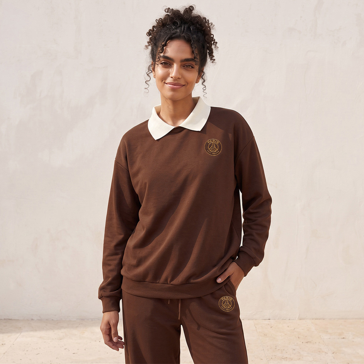 سويت شيرت بياقة عادية وطبعات باريس سان جيرمان-women-clothing-hoodiesandsweatshirts-sweatshirts-image-1