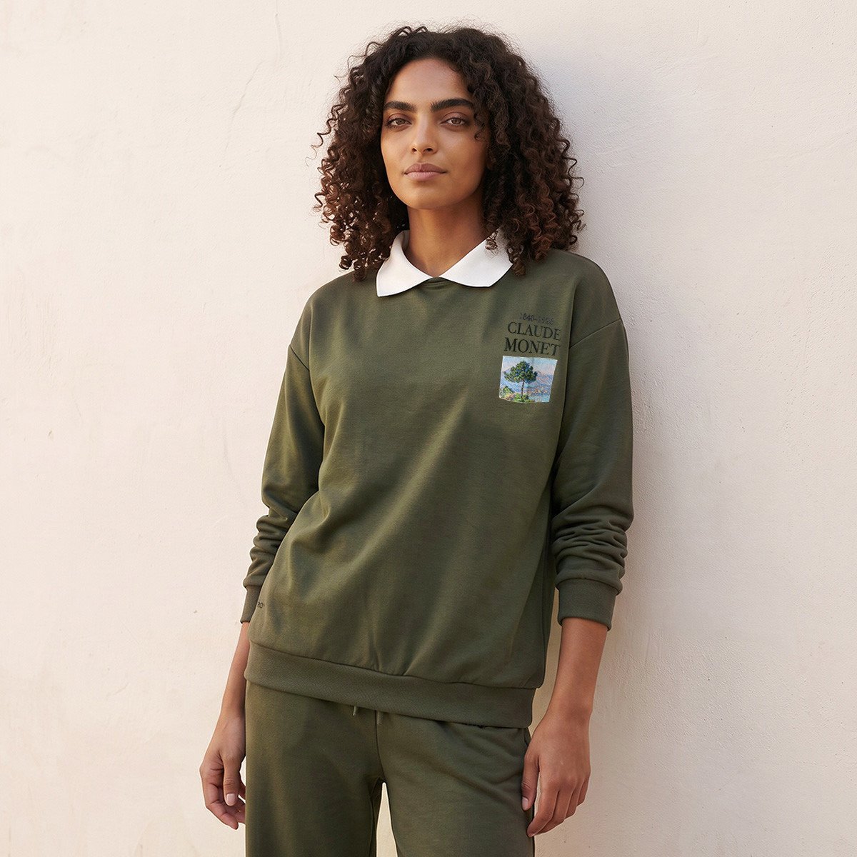 سويت شيرت بياقة عادية وطبعات كلود مونيه-women-clothing-hoodiesandsweatshirts-sweatshirts-image-1