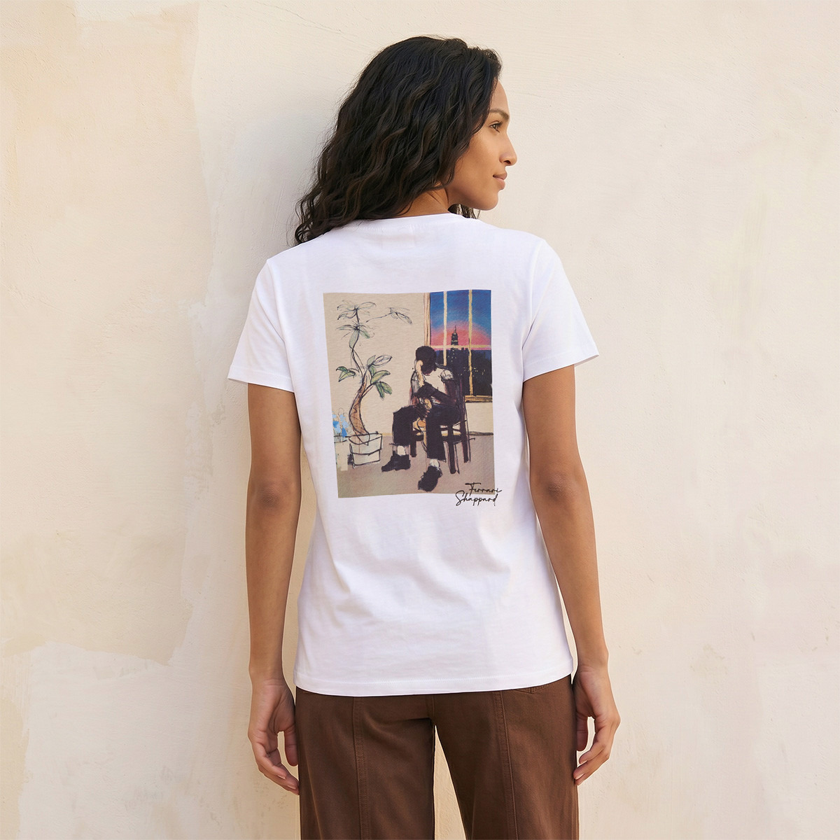 تيشيرت قطن بطبعات فيراري شيبارد-women-clothing-tshirts-image-4