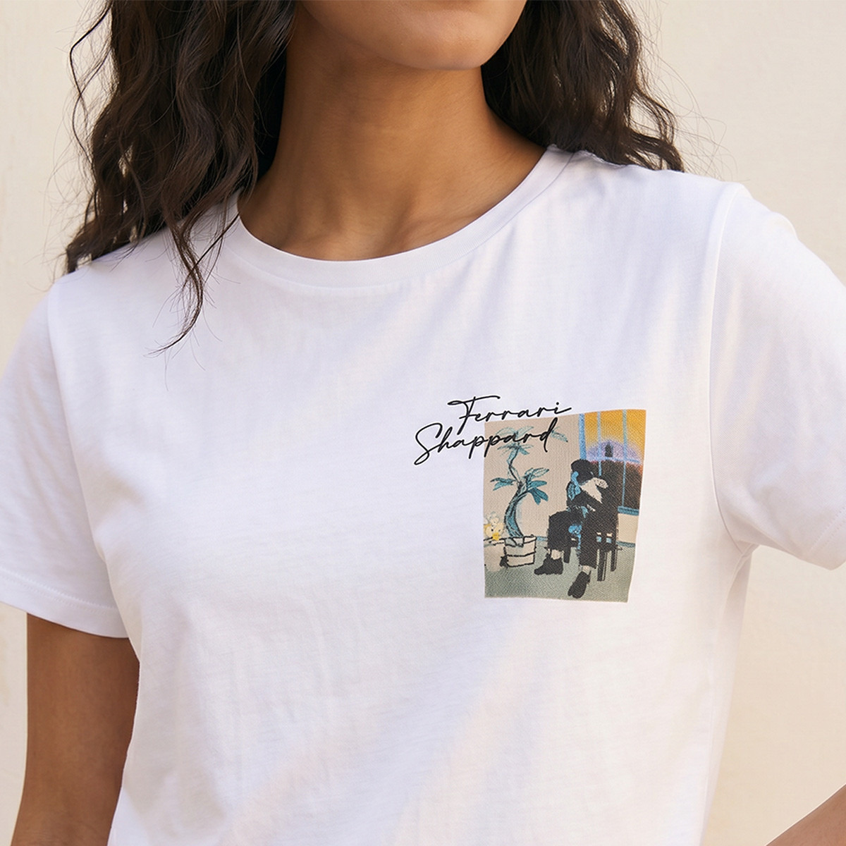 تيشيرت قطن بطبعات فيراري شيبارد-women-clothing-tshirts-image-7