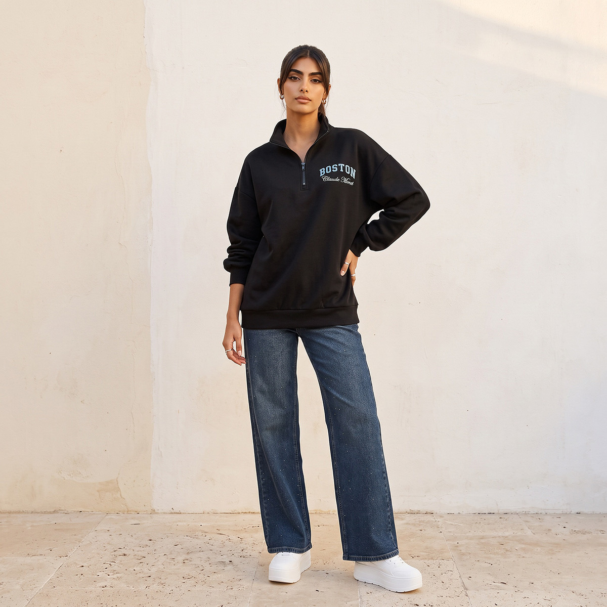 Claude Monet Sweatshirt with Funnel Neck-women-clothing-hoodiesandsweatshirts-sweatshirts-image-3