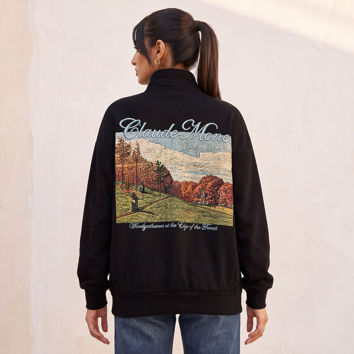 Claude Monet Sweatshirt with Funnel Neck-women-clothing-hoodiesandsweatshirts-sweatshirts-image-4