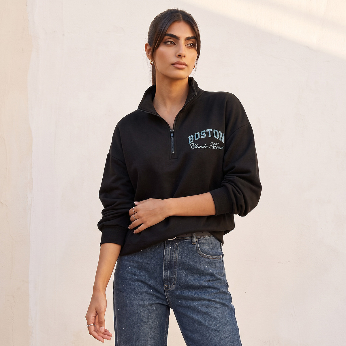 Claude Monet Sweatshirt with Funnel Neck-women-clothing-hoodiesandsweatshirts-sweatshirts-image-5