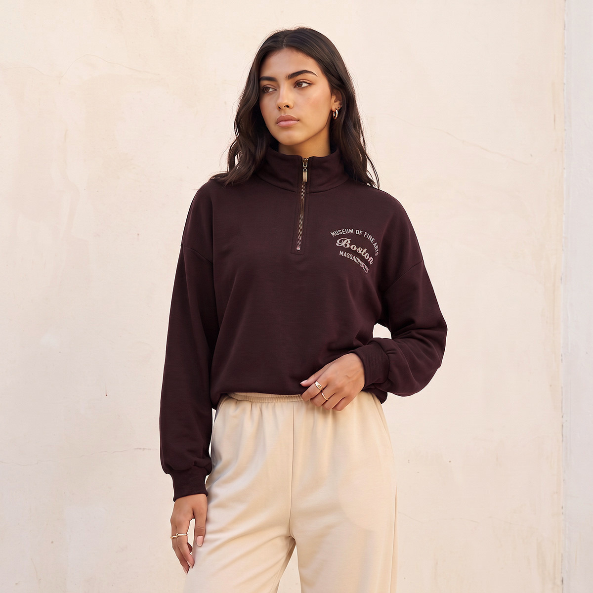 Pierre-Auguste Renoir Sweatshirt with Half Zip-women-clothing-hoodiesandsweatshirts-sweatshirts-image-2