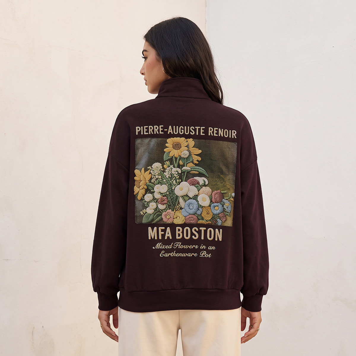 Pierre-Auguste Renoir Sweatshirt with Half Zip-women-clothing-hoodiesandsweatshirts-sweatshirts-image-4
