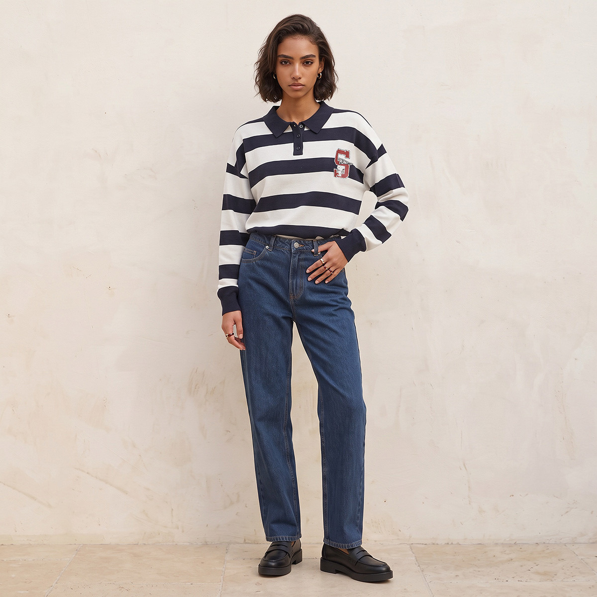 سويت شيرت بفتحة بأزرار وطبعات-women-clothing-hoodiesandsweatshirts-sweatshirts-image-2
