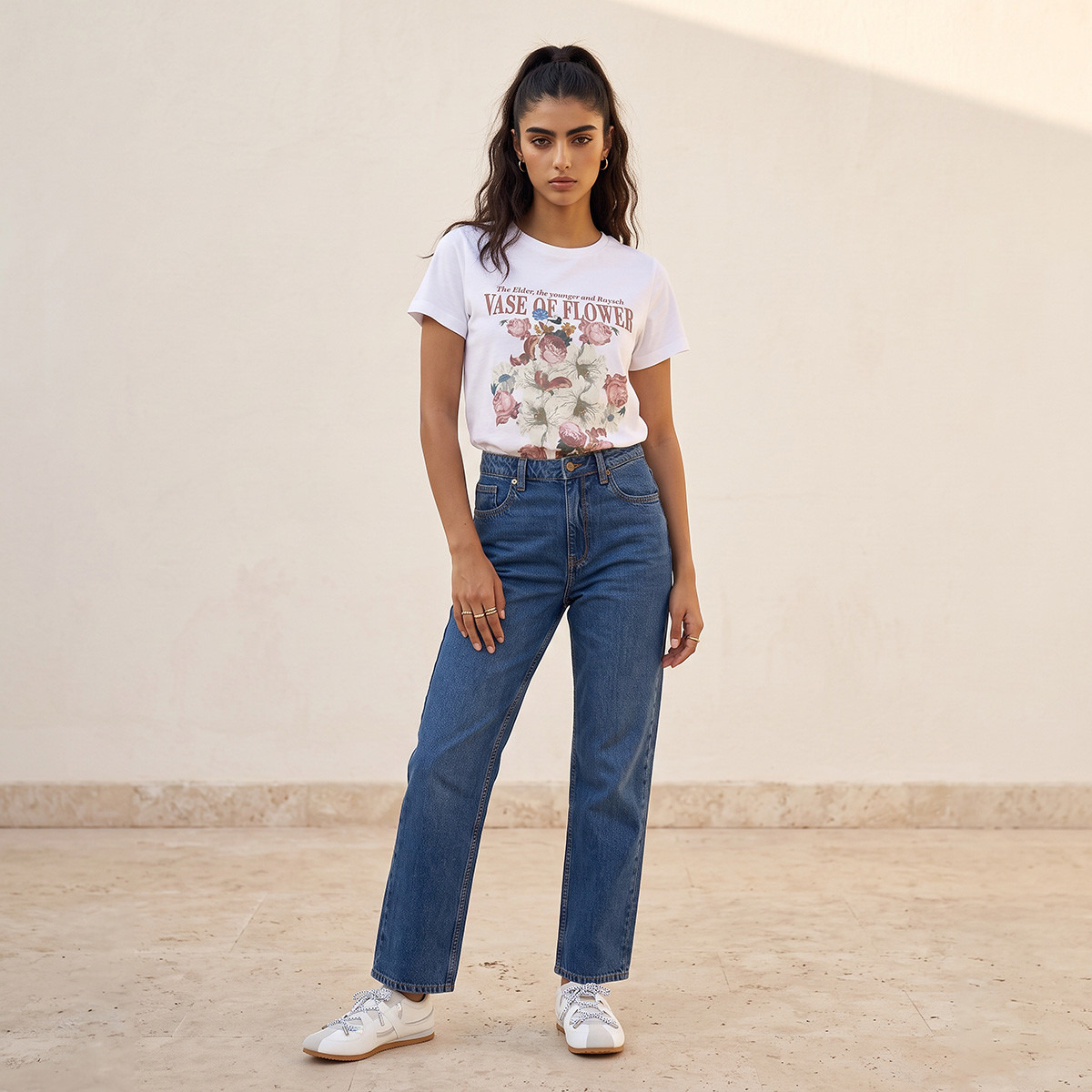 Floral Print Cotton T-shirt-women-clothing-tshirts-image-2