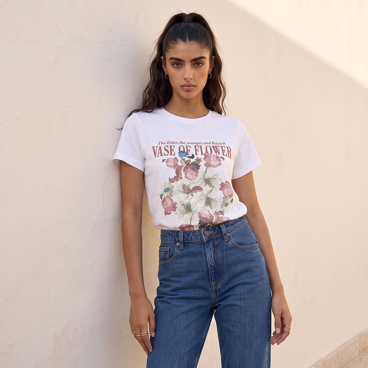Floral Print Cotton T-shirt-women-clothing-tshirts-image-1
