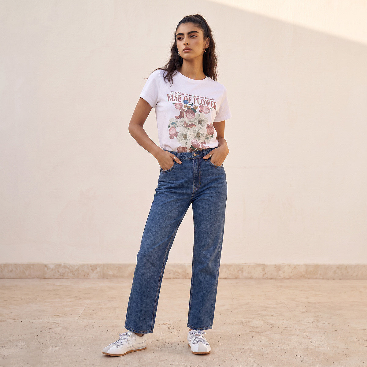 Floral Print Cotton T-shirt-women-clothing-tshirts-image-4