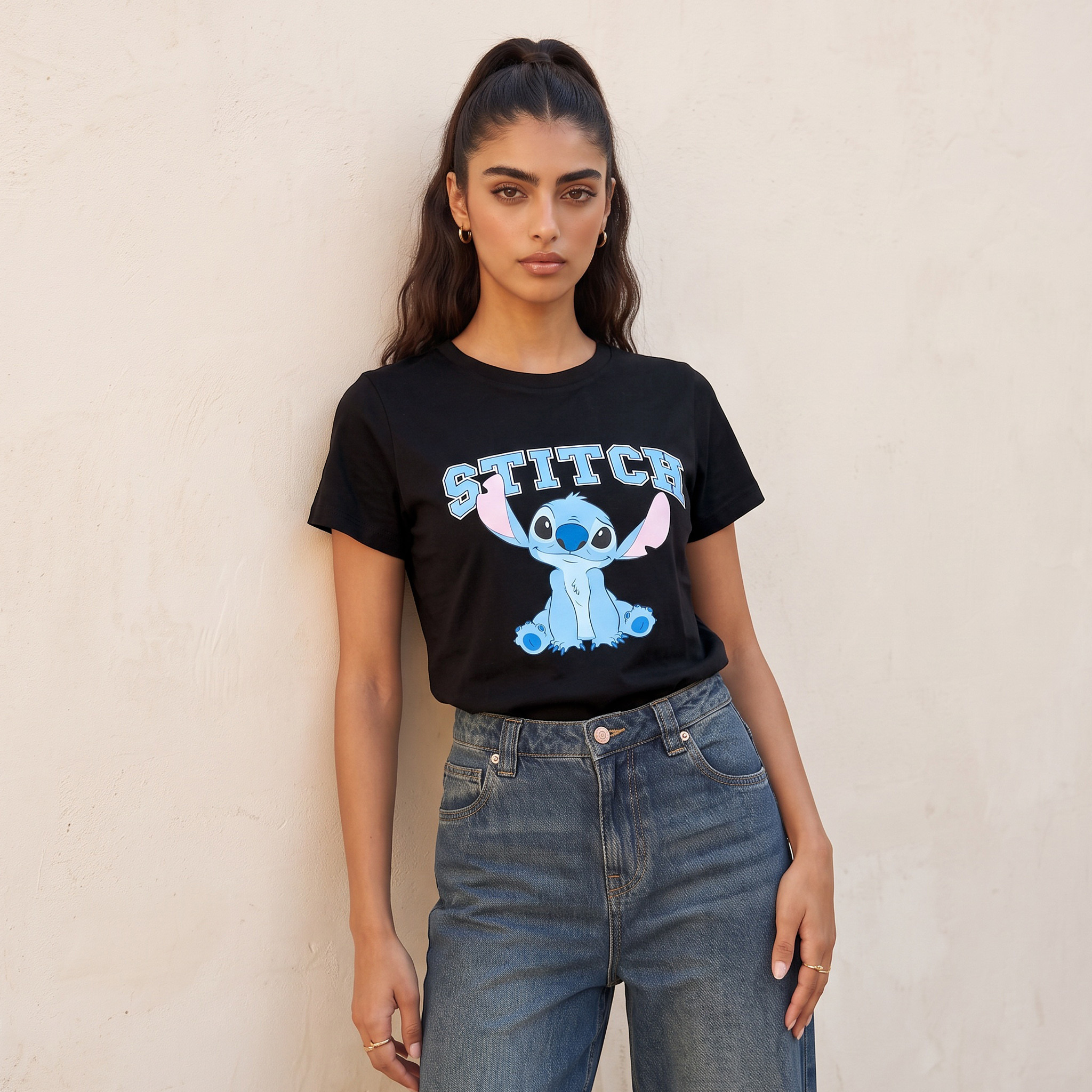 Stitch Cotton T-shirt-women-clothing-tshirts-image-1