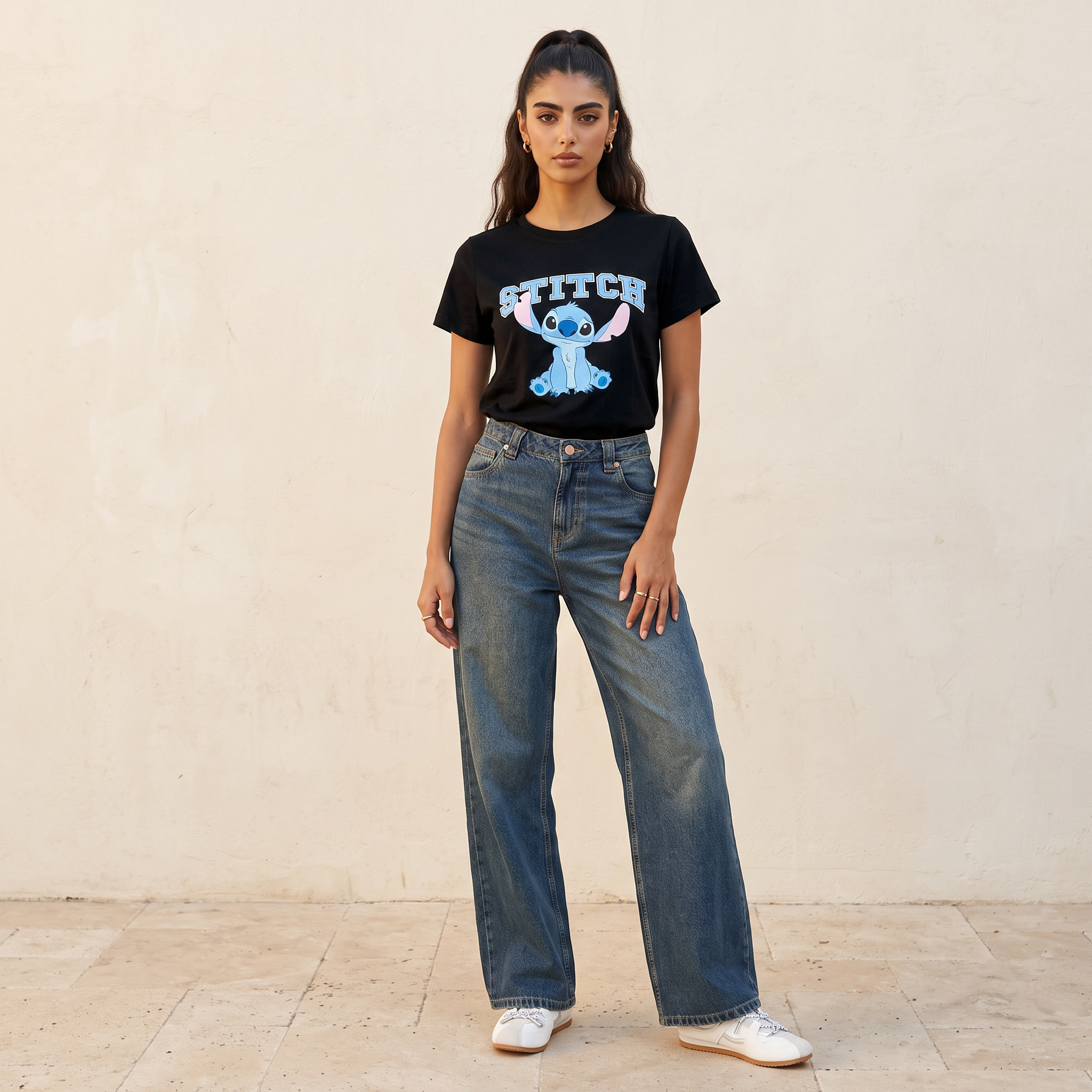 Stitch Cotton T-shirt-women-clothing-tshirts-image-2