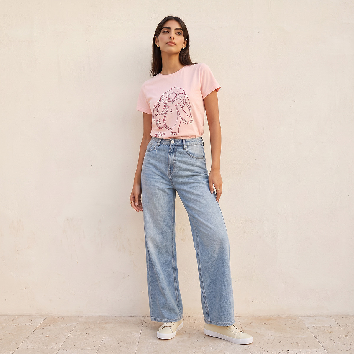 Stitch Cotton T-shirt-women-clothing-tshirts-image-2