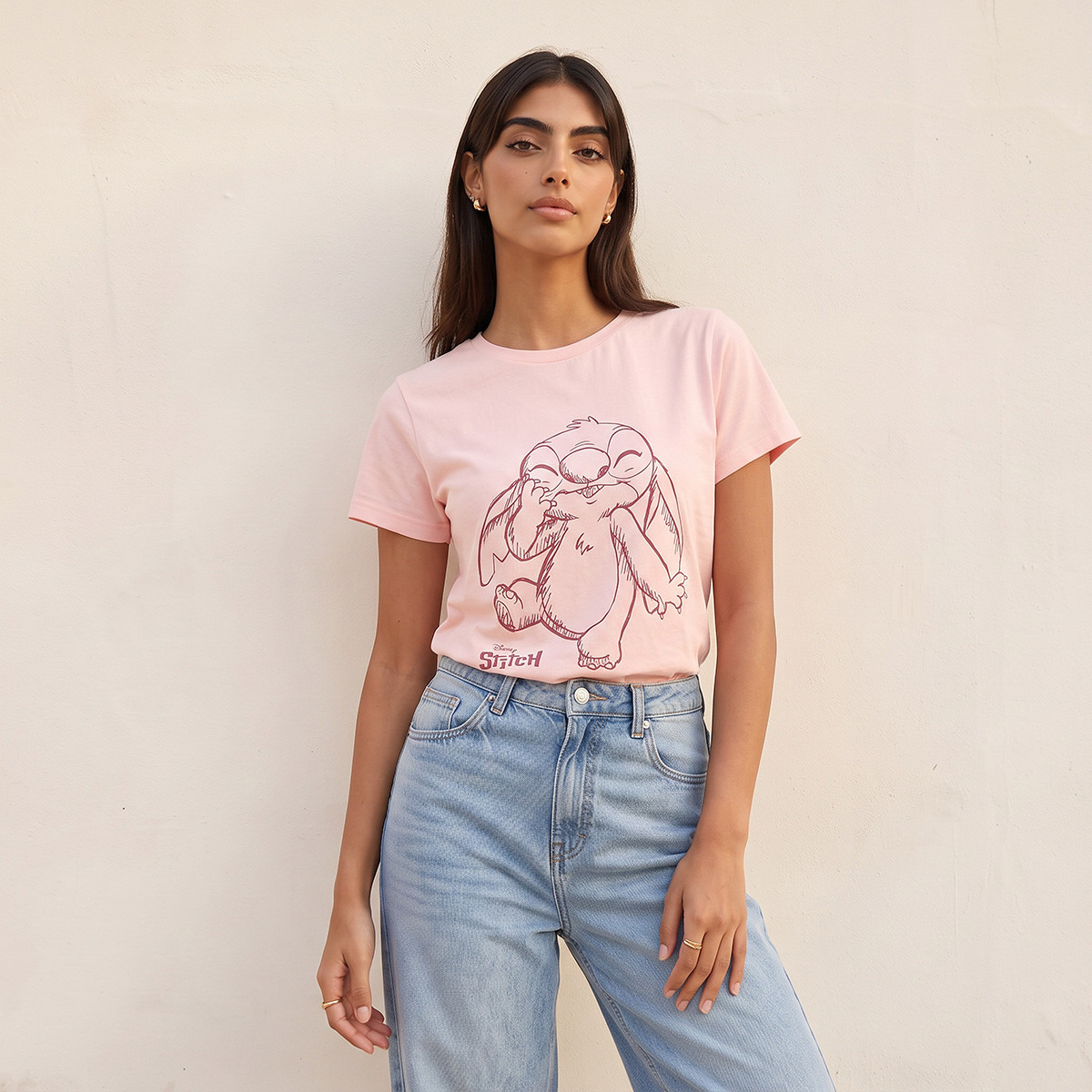 Stitch Cotton T-shirt-women-clothing-tshirts-image-5