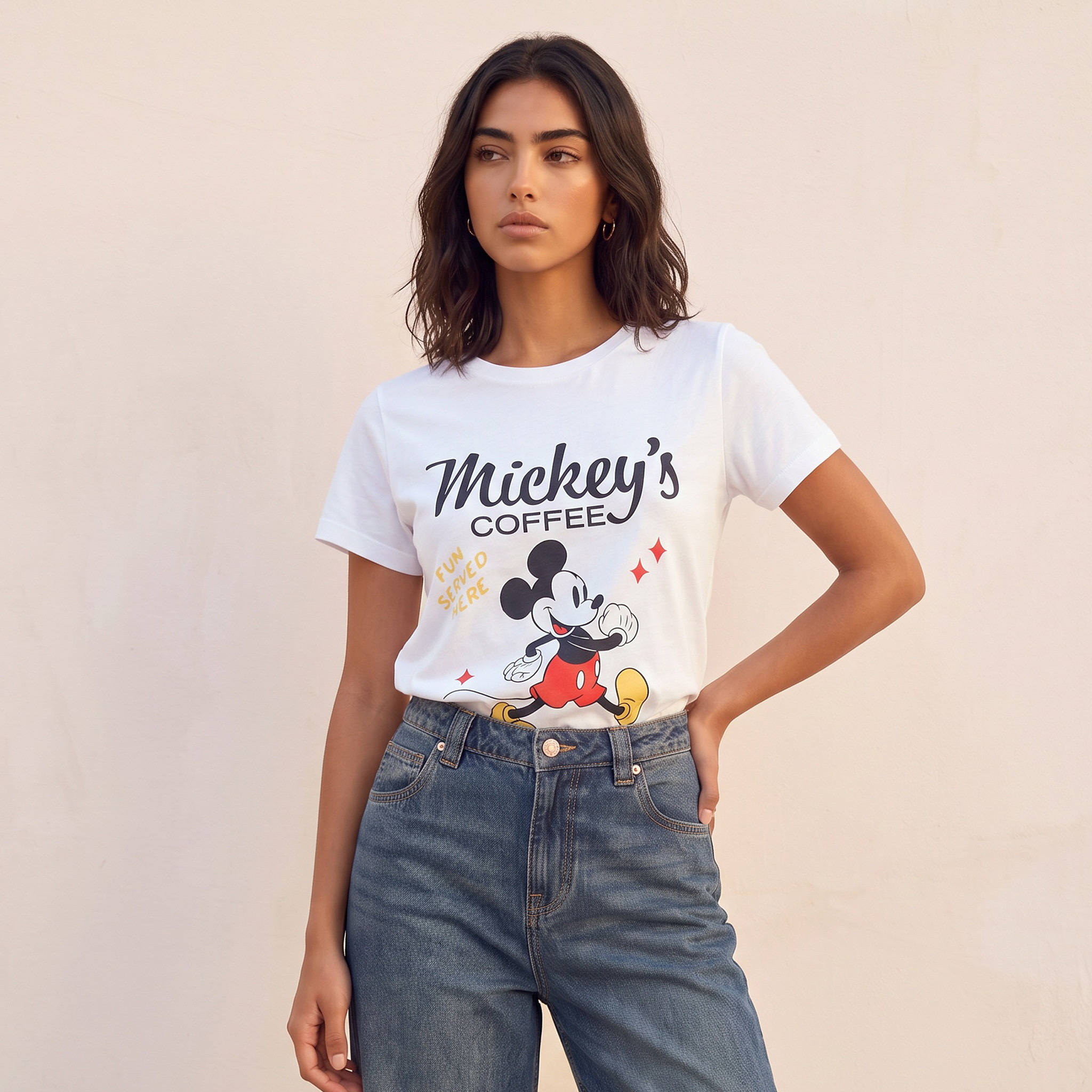 Mickey Mouse Print T-shirt-women-clothing-tshirts-image-1
