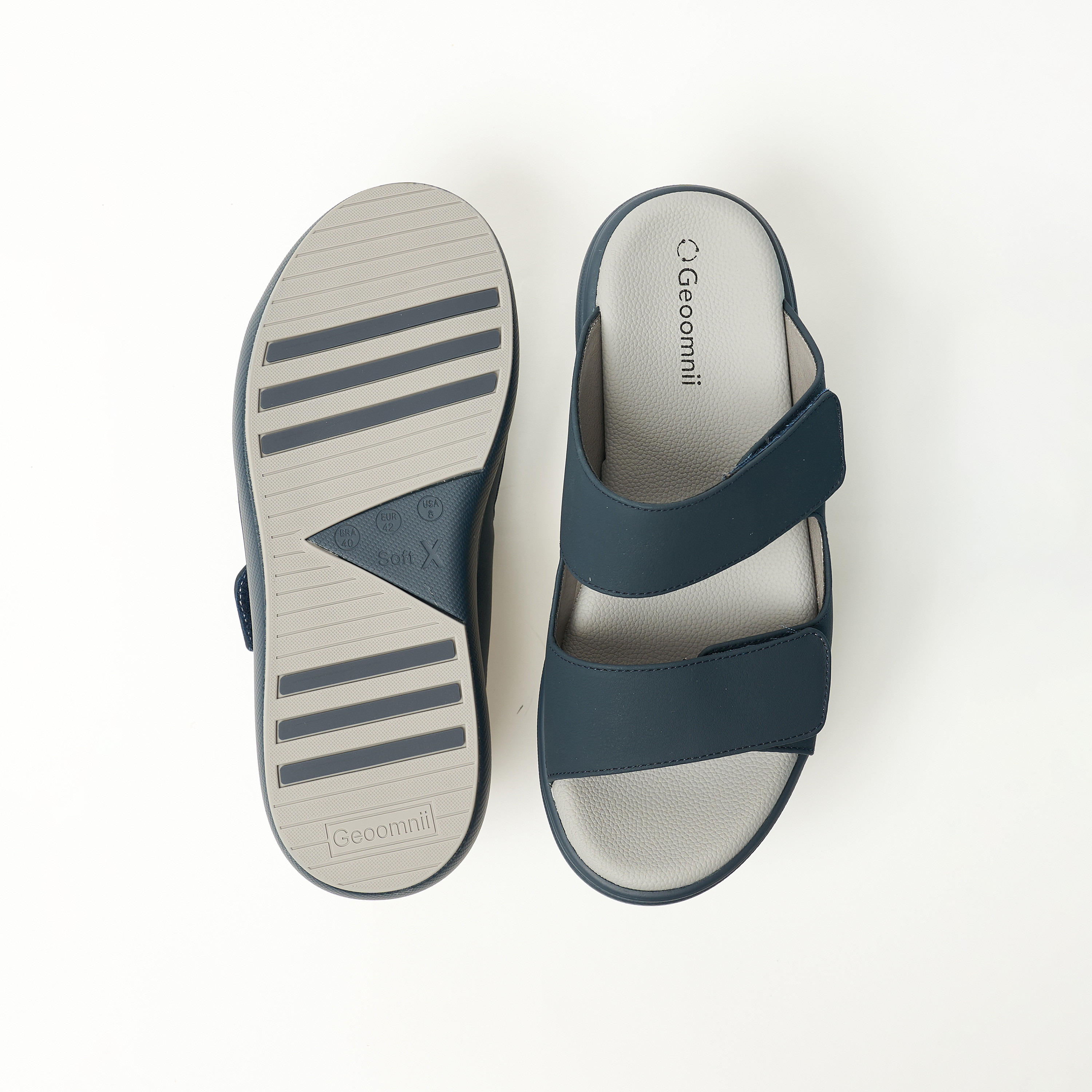 Geoomnii Men's Hook & Loop Hoku Slide Sandals | 9152-L12-NAVY-men-shoes-sandals-image-2