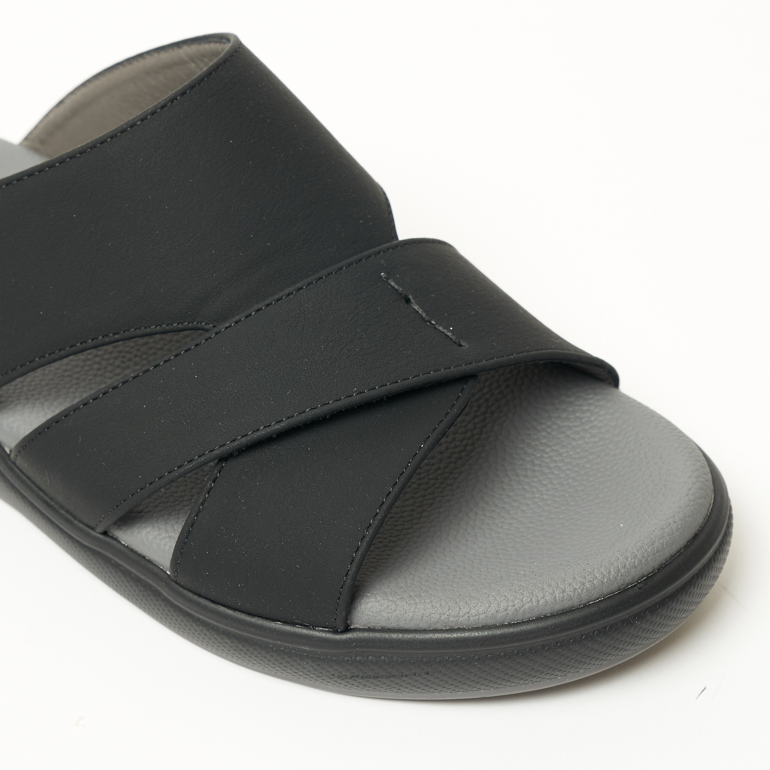 Geoomnii Men's Slip On Slide Sandals | 9153-12-BLACK-men-shoes-sandals-image-2