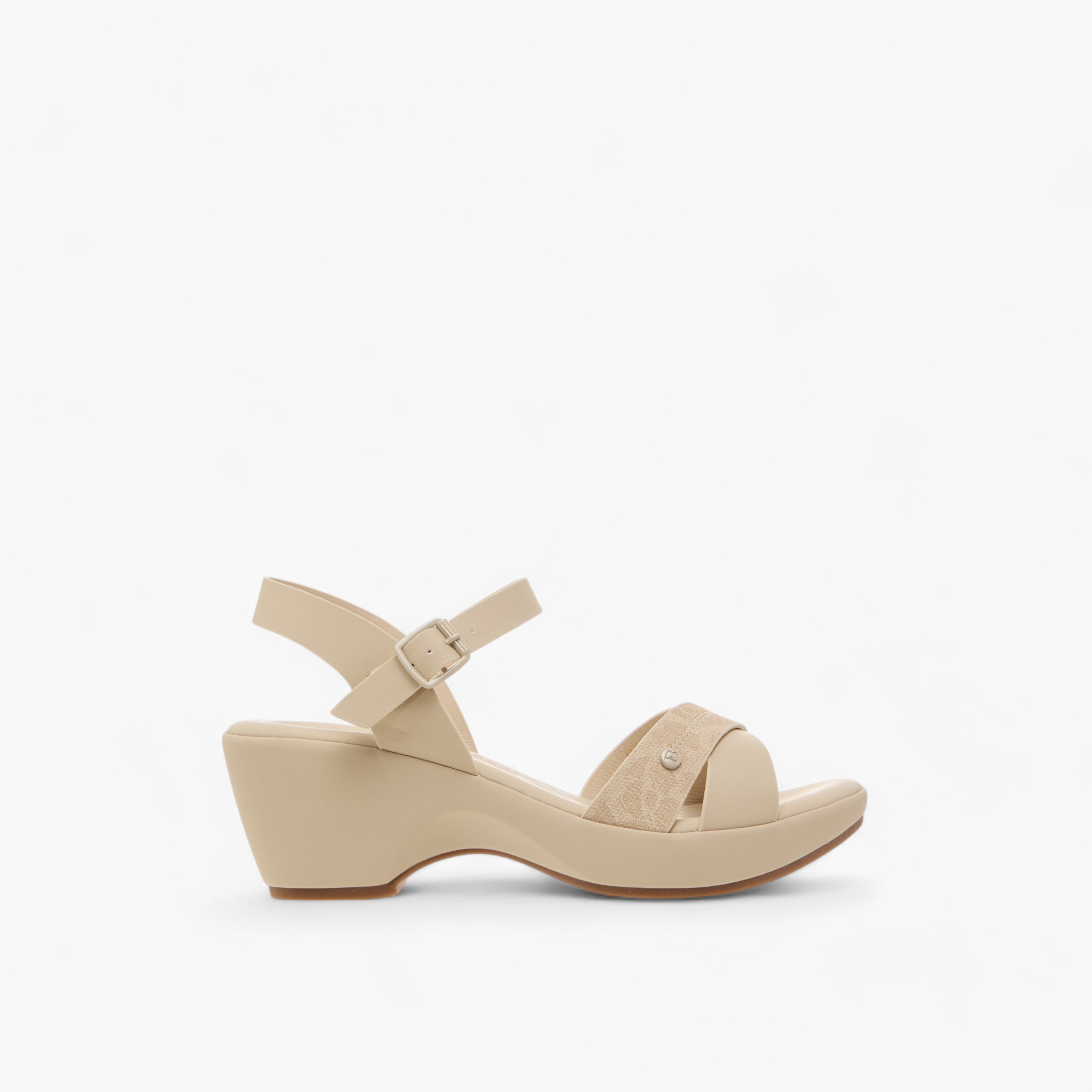 Flora Bella Textured Cross Strap Sandals with Block Heels and Buckle Closure-women-shoes-sandals-heeled-image-3