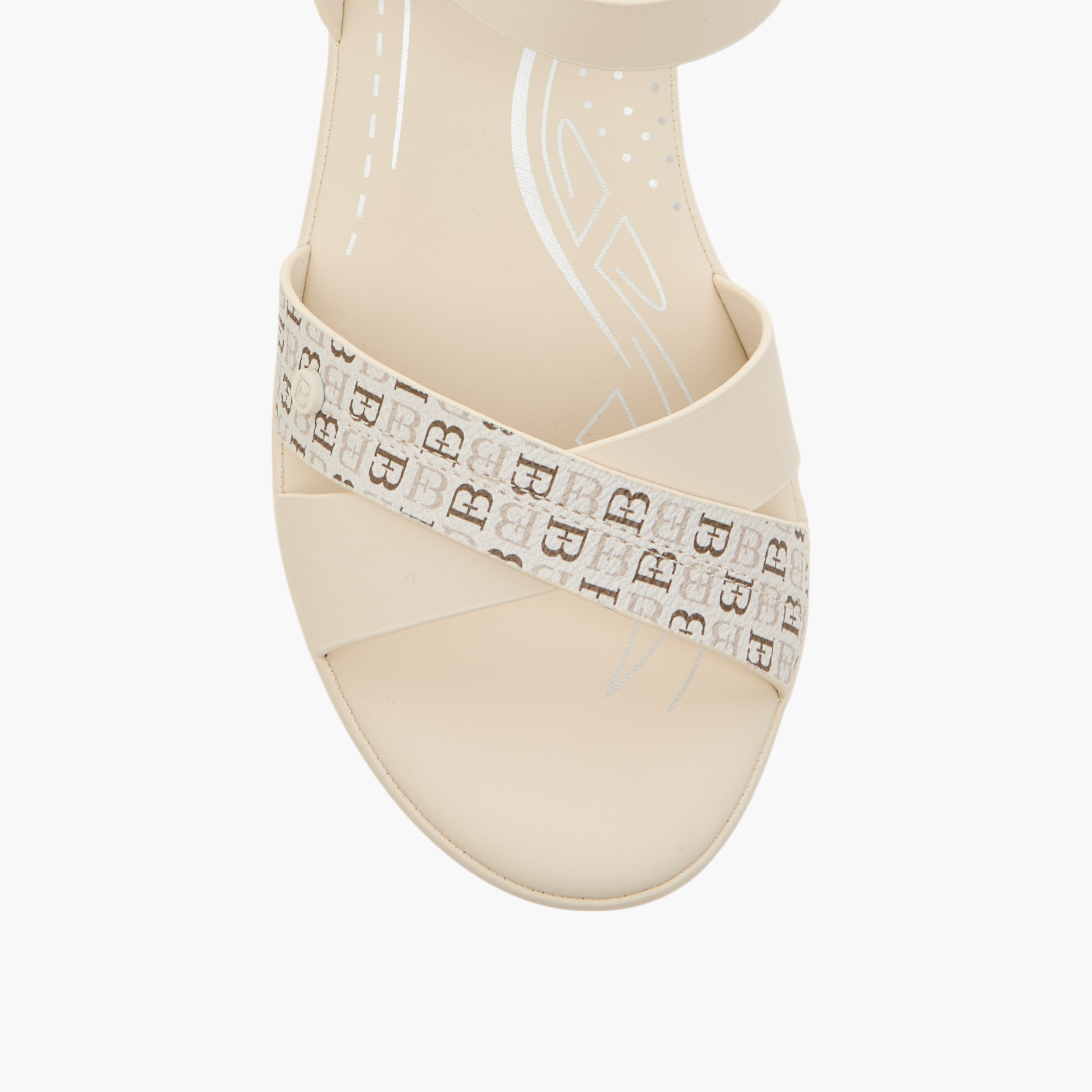 Flora Bella Monogram Print Cross Strap Comfort Sandals with Block Heels and Buckle Closure-women-shoes-sandals-heeled-image-4