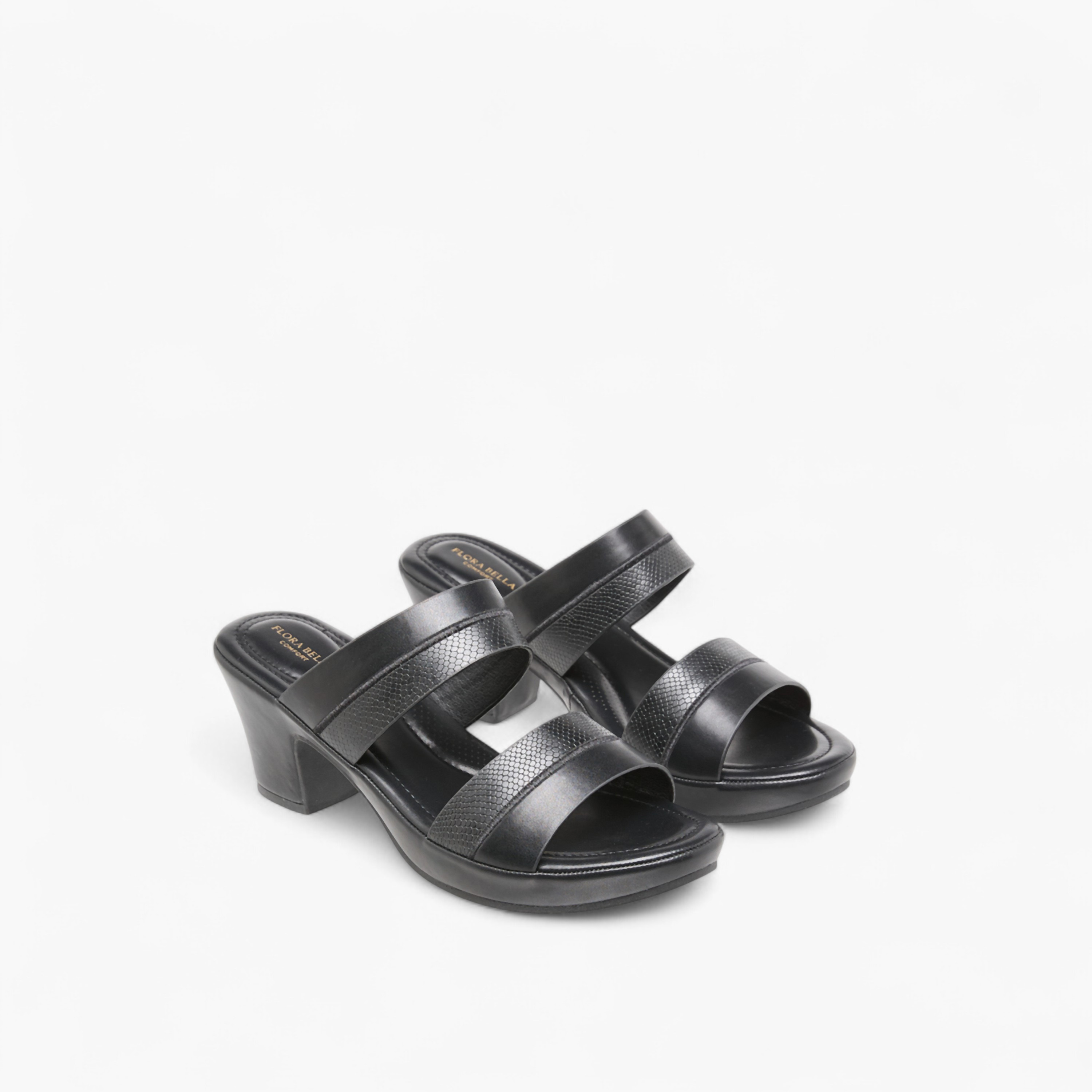 Flora Bella Textured Slip-On Sandals with Block Heels-women-shoes-sandals-heeled-image-1