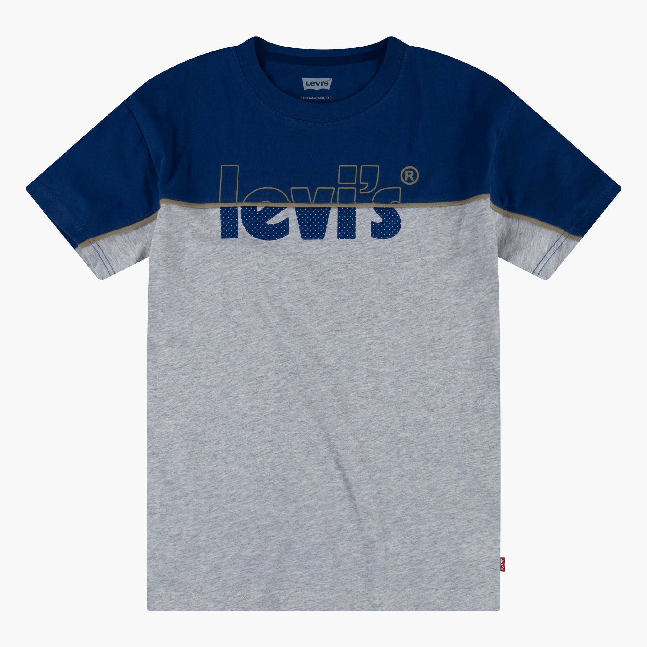 Levis Boys Navy Blue Colour Block Crew Neck Short Sleeves T-Shirt-baby-boys-clothing-shirts-image-1