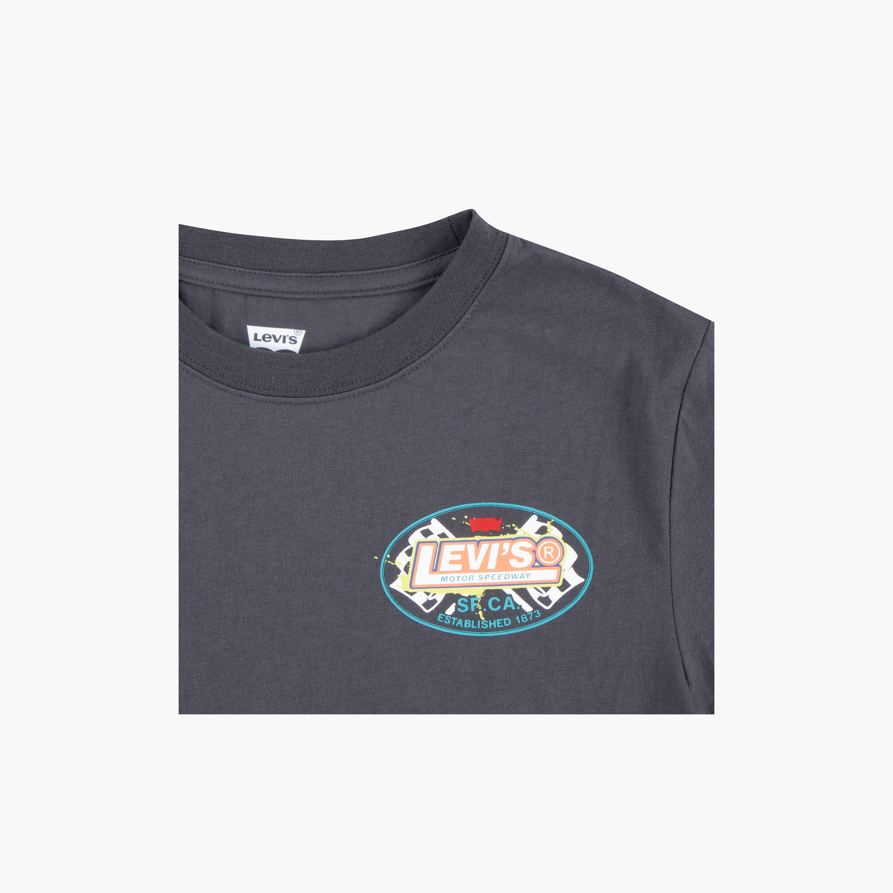 Levi's Logo Print Crew Neck T-shirt with Short Sleeves-boys-clothing-tshirtsandpolos-image-3