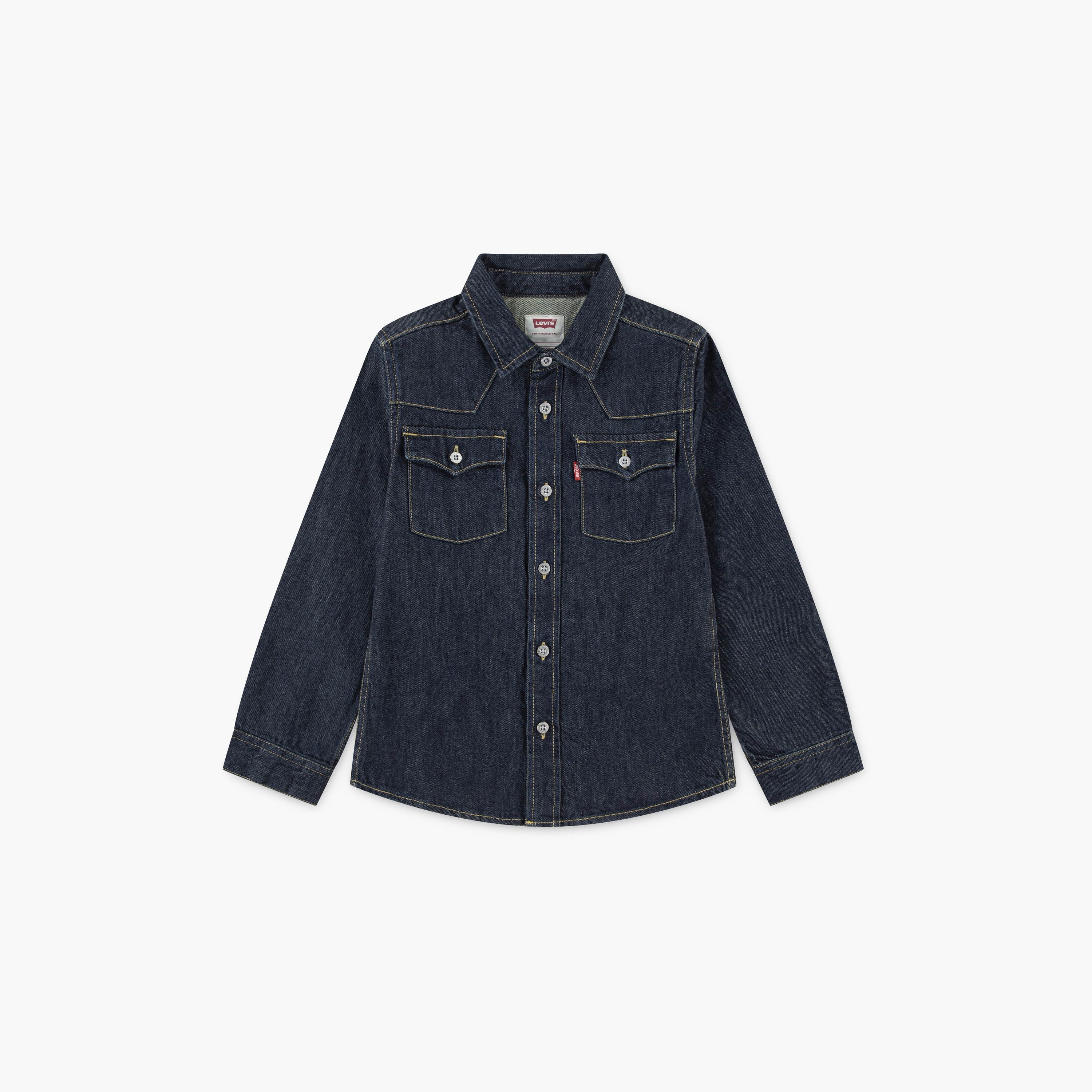 Levi’s Long Sleeves Solid Shirt-boys-clothing-shirts-image-1
