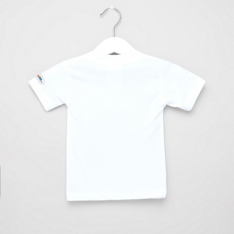 Just Add A Kid Printed T-shirt with Round Neck and Short Sleeves
