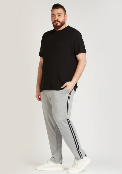 Full Length Solid Pants with Stripe and Pocket Detail