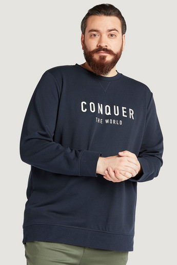 Sustainable Printed Sweatshirt with Long Sleeves and Crew Neck