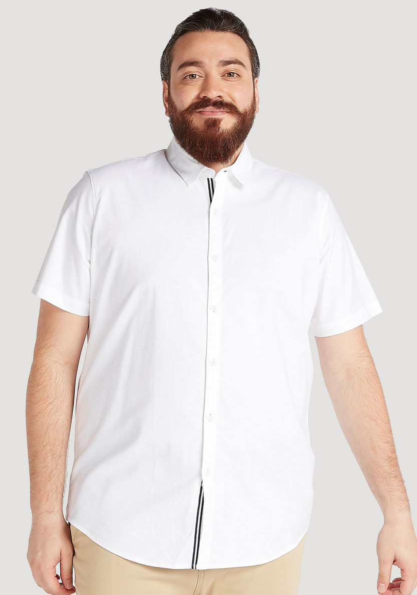 Solid Shirt with Short Sleeves-Shirts-image-0